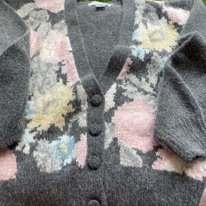 Vintage JH Collectibles Angora Wool Blend Cardigan Sweater